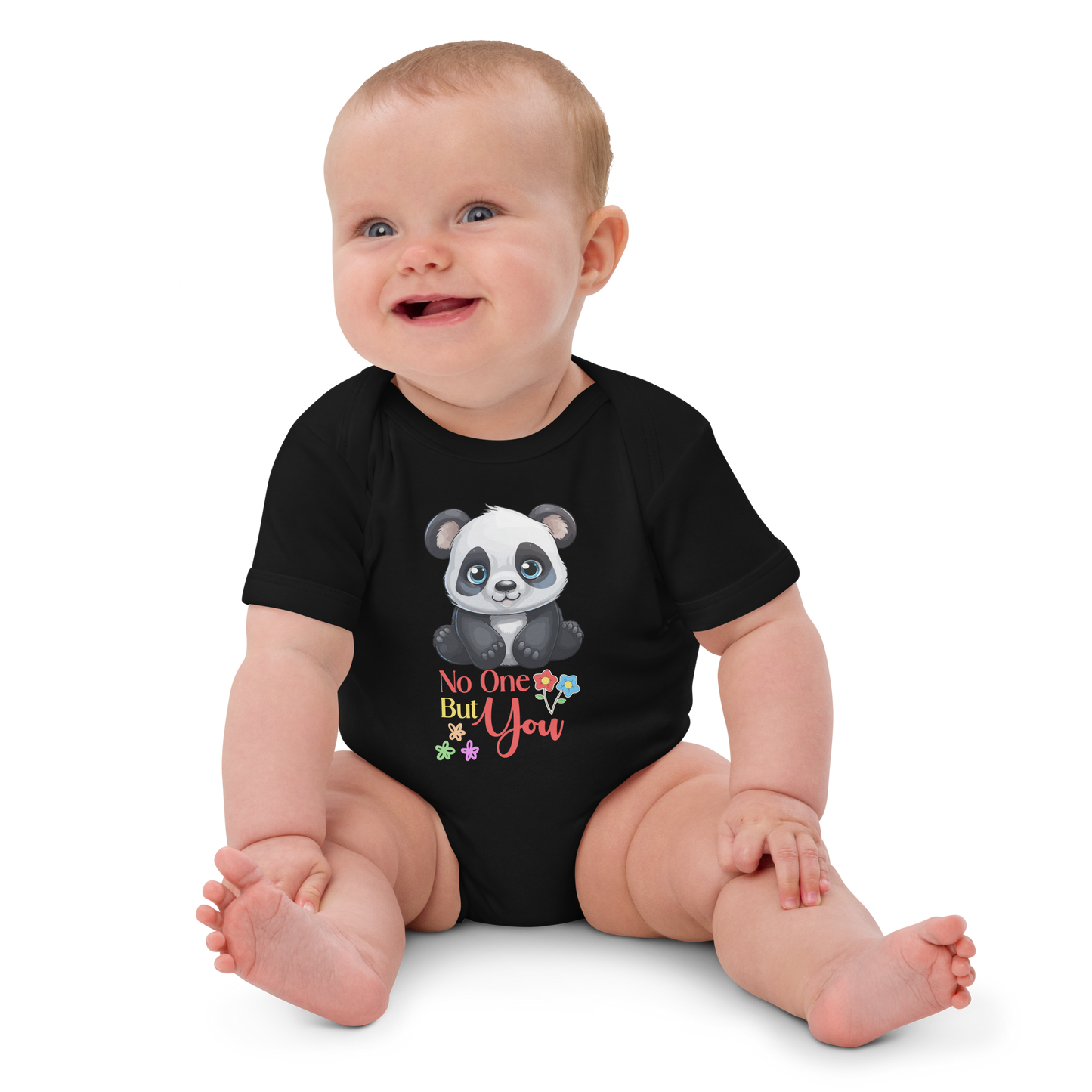 No One But You -organic cotton baby bodysuit-black