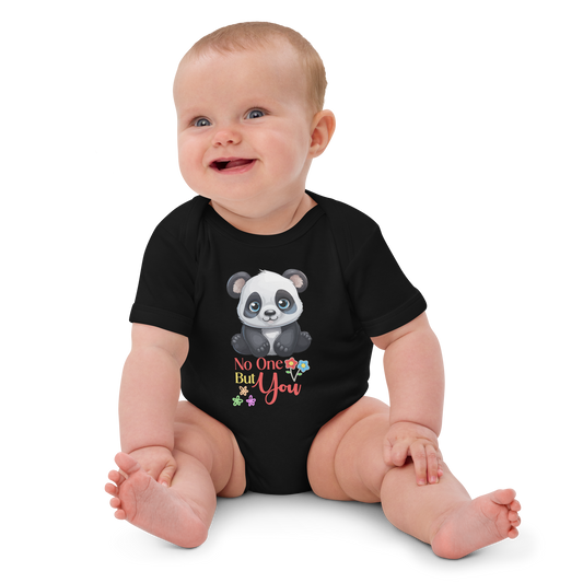No One But You -organic cotton baby bodysuit-black