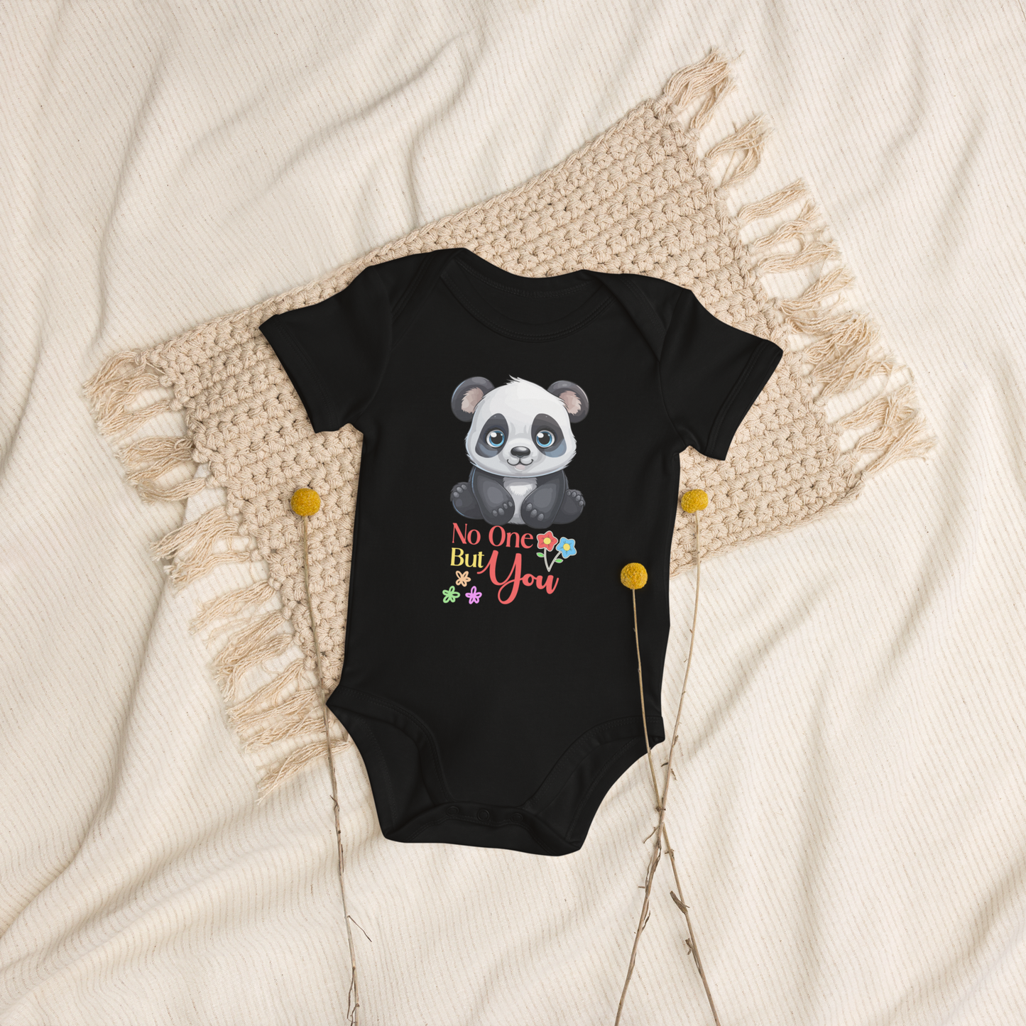 No One But You -organic cotton baby bodysuit-black