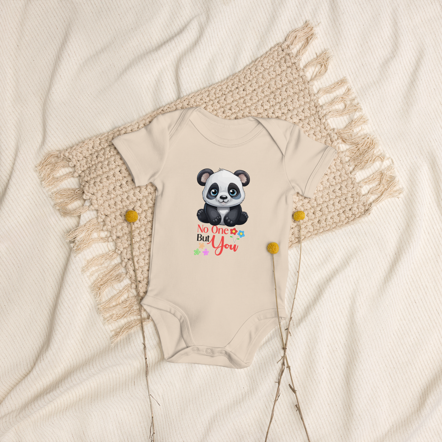 No One But You -Organic cotton baby bodysuit-organic natural