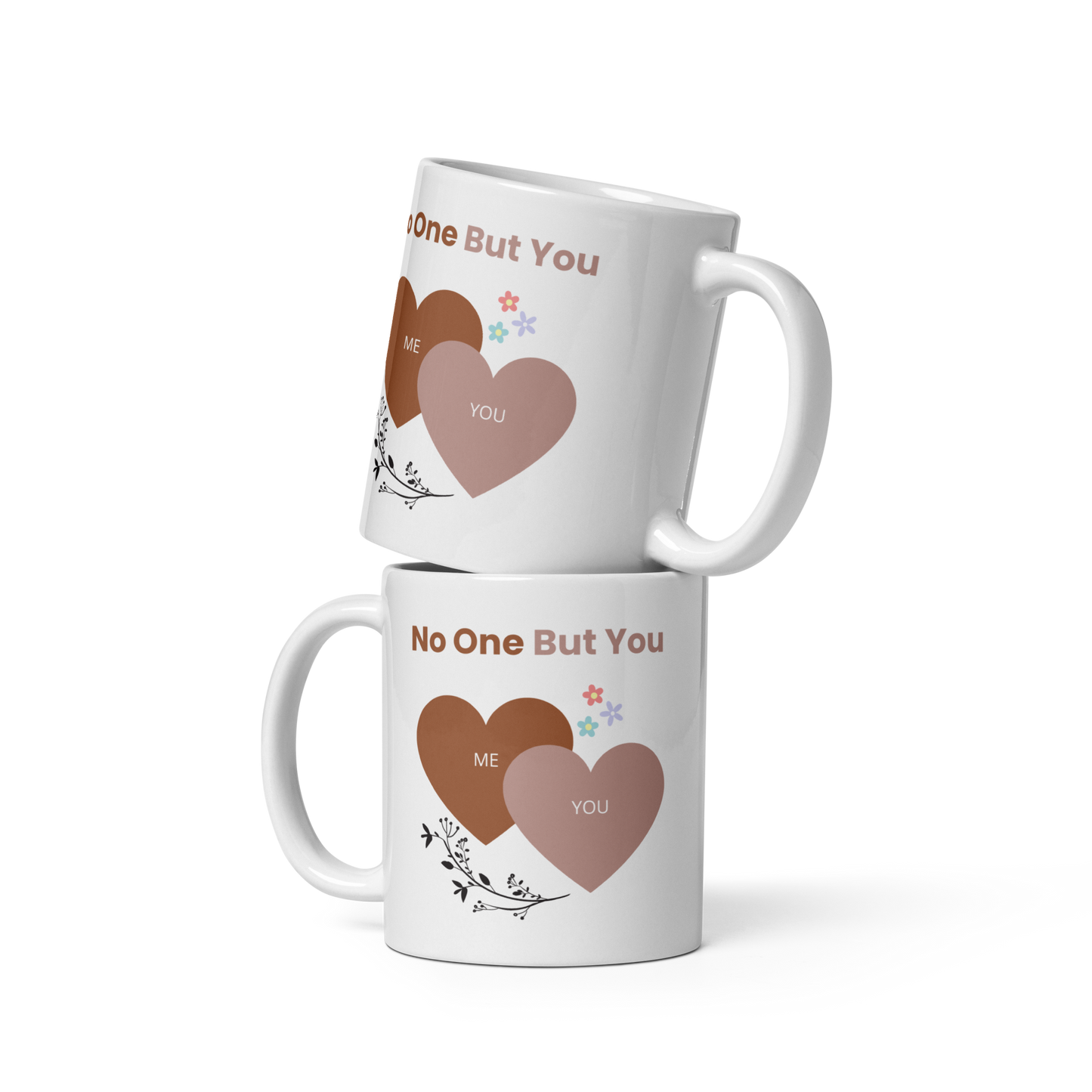 No One But You -White glossy mug-hearts