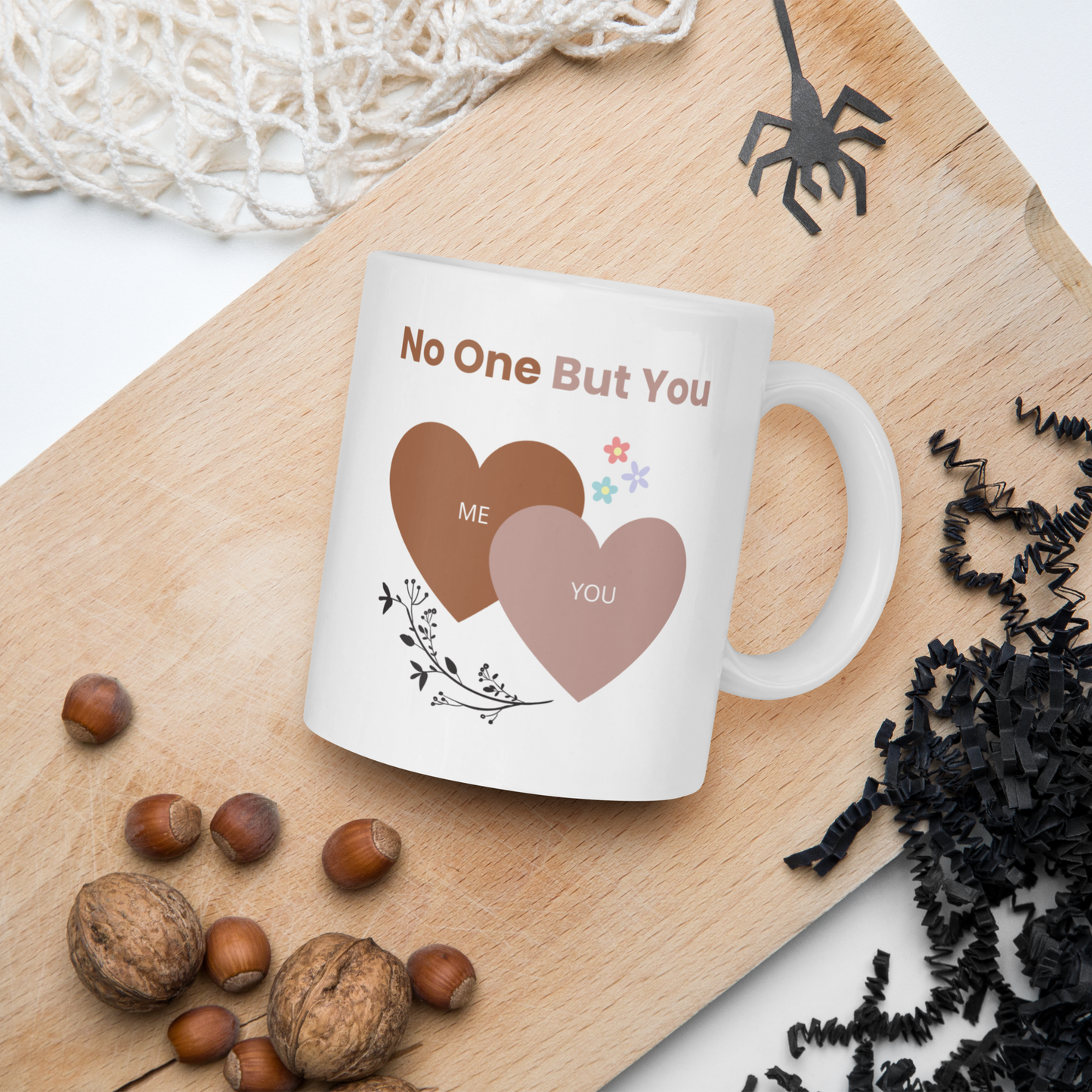 No One But You -White glossy mug-hearts