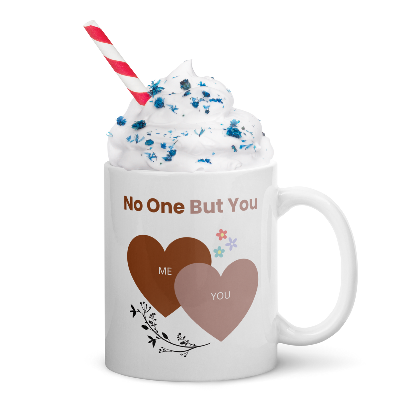 No One But You -White glossy mug-hearts