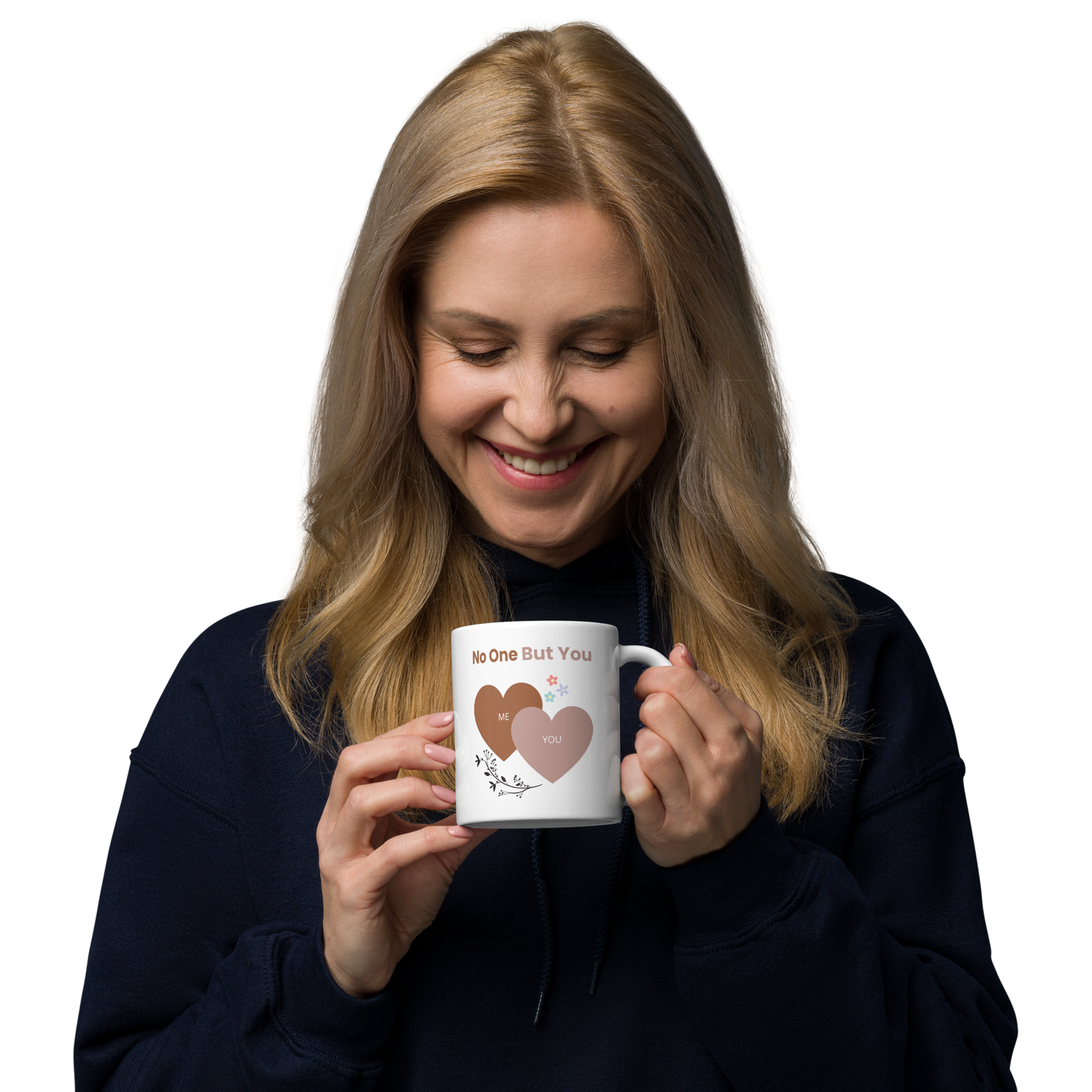 No One But You -White glossy mug-hearts