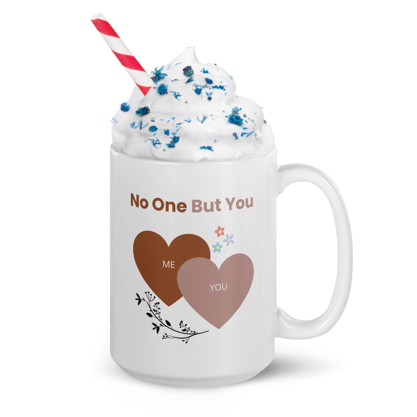 No One But You -White glossy mug-hearts