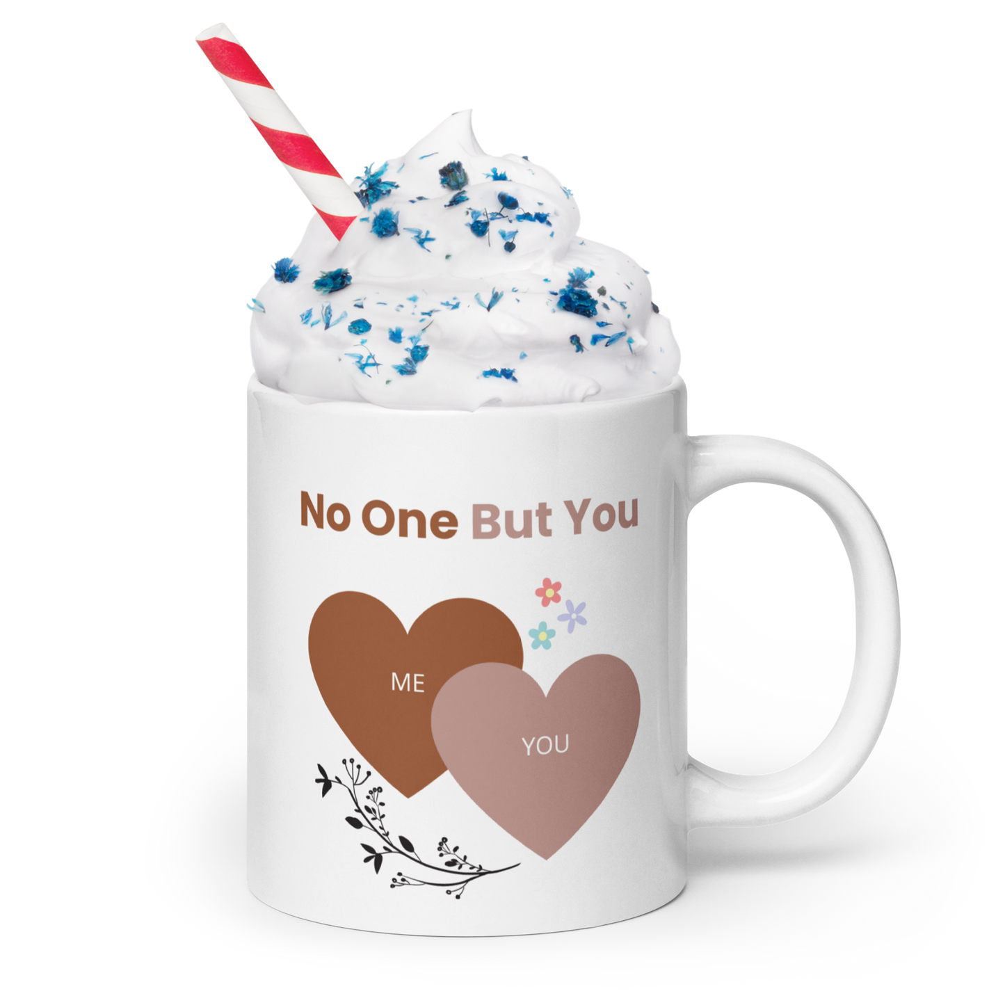 No One But You -White glossy mug-hearts